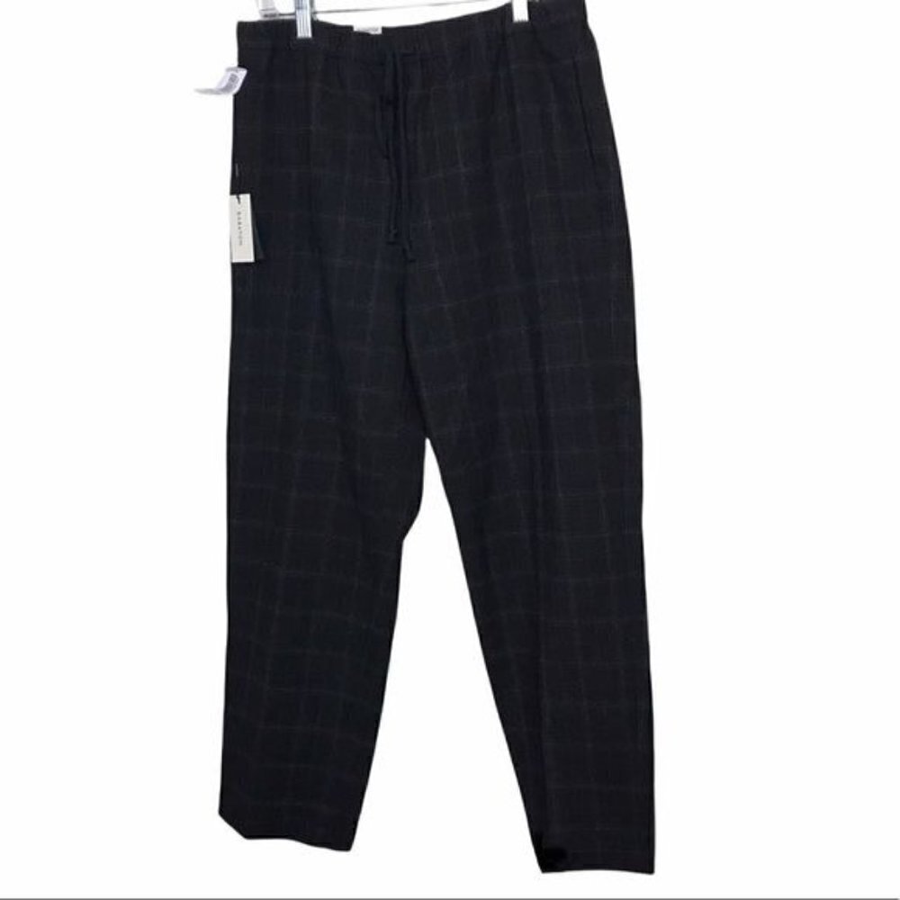 The Group by Babaton Jimmy Pant Trousers in Black Fine Grid NWT Large